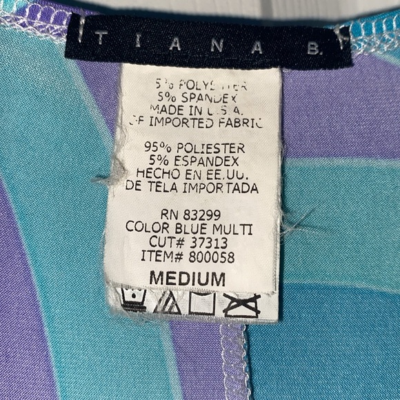 Tiana B. Blue Purple Green Retro Swirl Pattern Dress - Picture 9 of 9